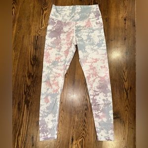 Glyder pink white blue and purple tie-dye leggings. Size medium